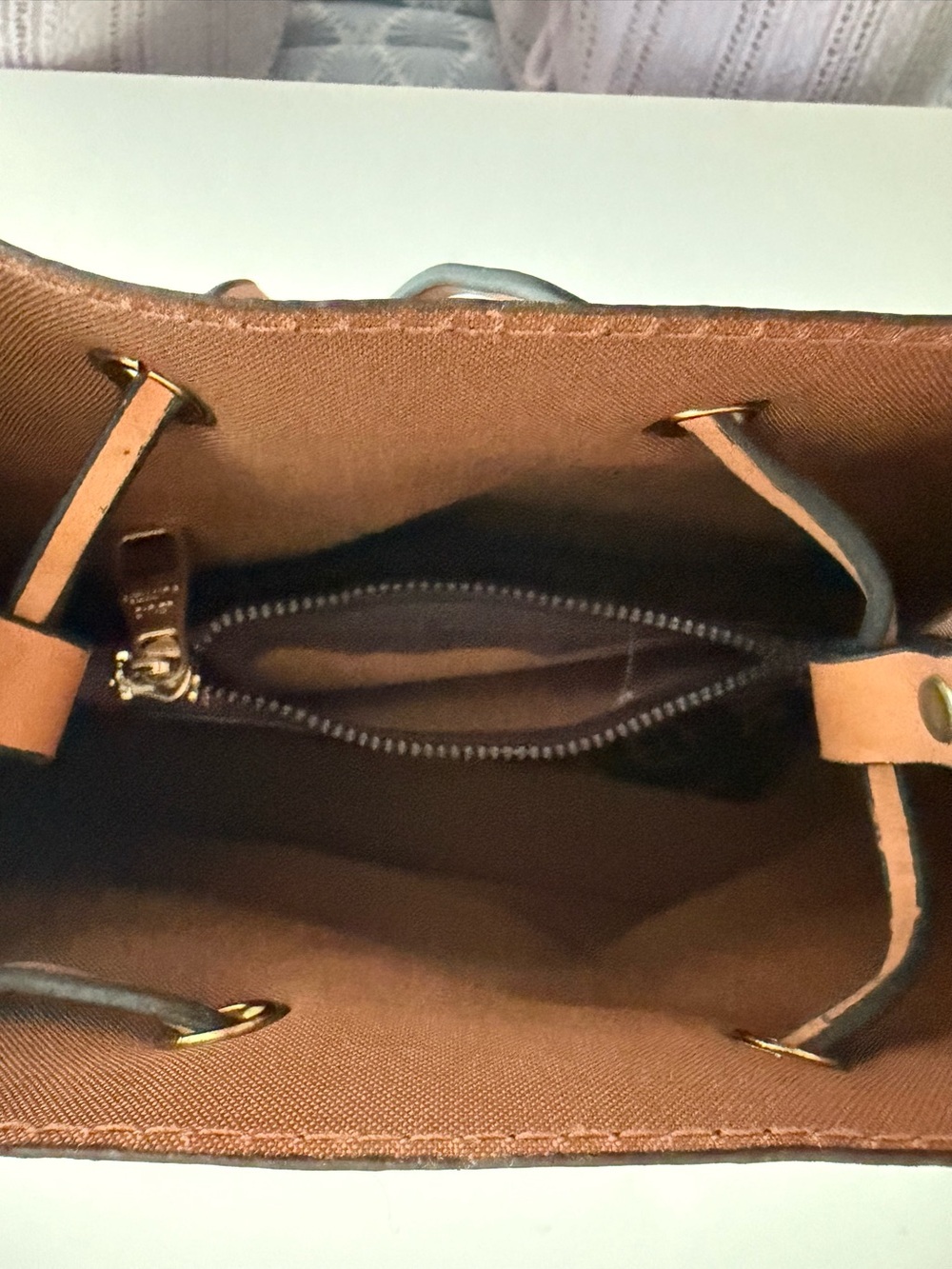 Brown Monogram Drawstring Shoulder Bag - Picture 7 of 10